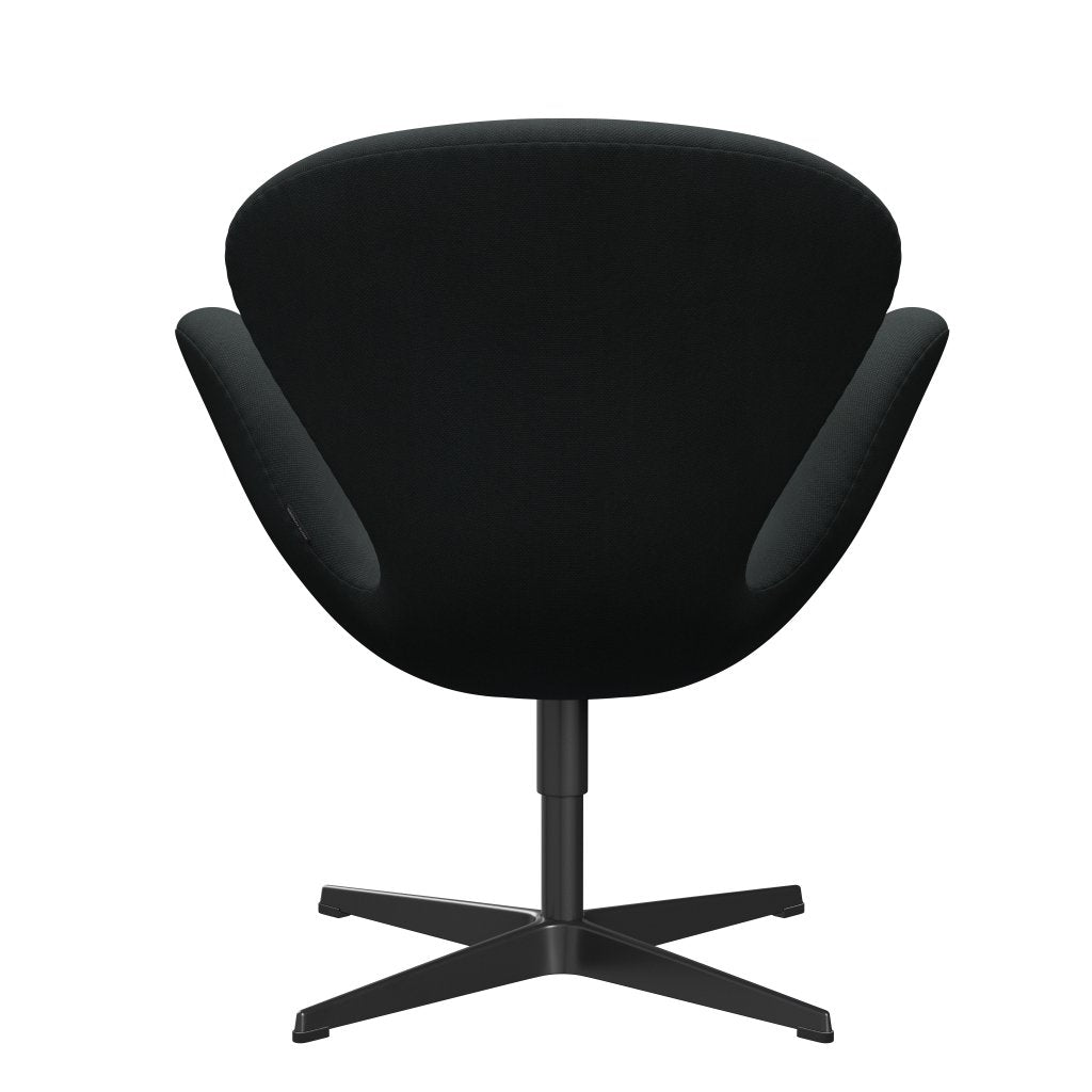 Sedia da salone Fritz Hansen Swan, carbone nero laccato/taglio in acciaio