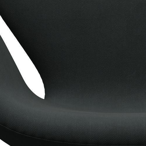 Fritz Hansen Chaise salon de cygne, charbon de bois laqué noir / acier