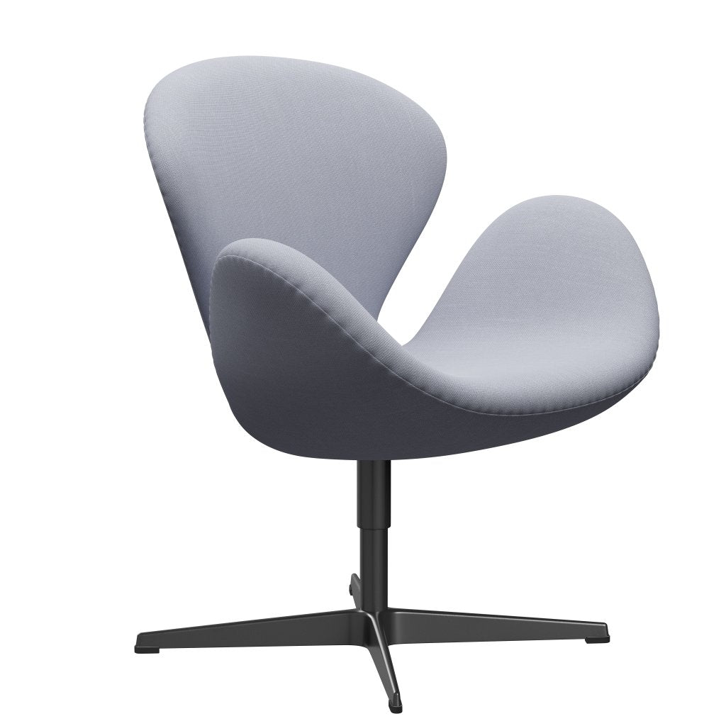 Fritz Hansen Swan Lounge Chair, Black Lackered/Steelcut Mouse Grey