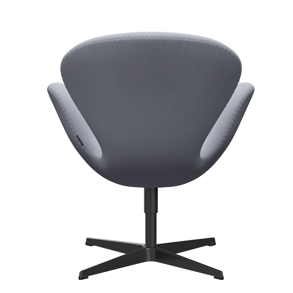 Fritz Hansen Swan Lounge Chair, Black Lackered/Steelcut Mouse Grey