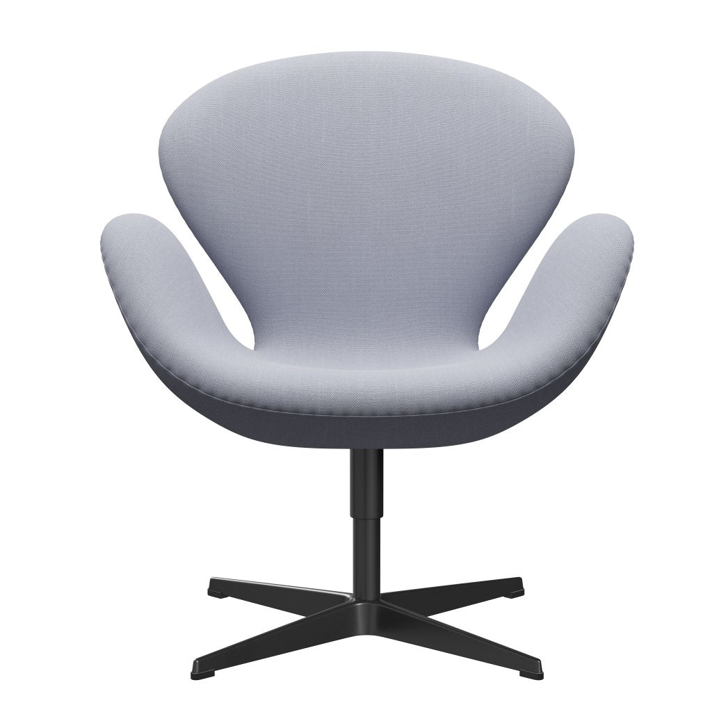 Fritz Hansen Swan Lounge Chair, Black Lackered/Steelcut Mouse Grey