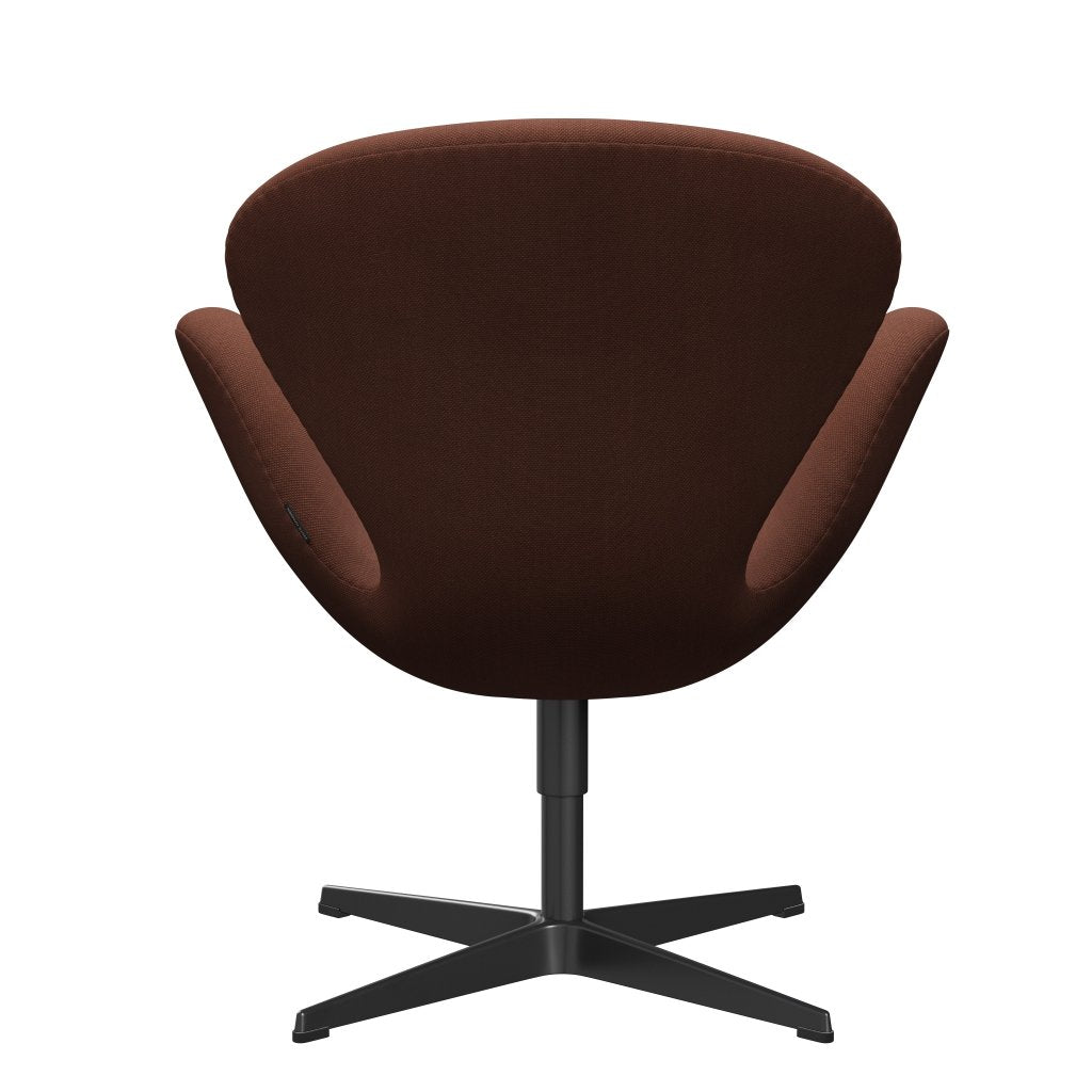 Fritz Hansen Swan Lounge Stuhl, schwarzer lackierter/stahlbraun mittelbraun