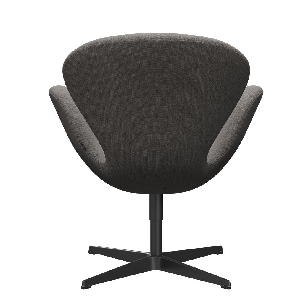 Fritz Hansen Chaise salon de cygne, gris moyen laqué noir / acier