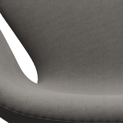 Fritz Hansen Chaise salon de cygne, gris moyen laqué noir / acier