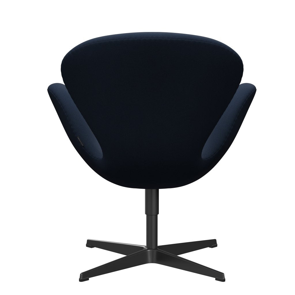 Fritz Hansen Swan Lounge stoel, zwart gelakt/staalcut Ocean Blue Dark