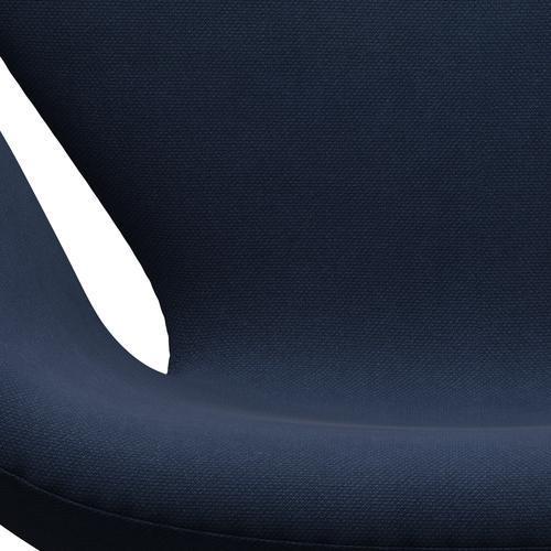 Fritz Hansen Chaise salon de cygne, bleu royal laqué noir / acier