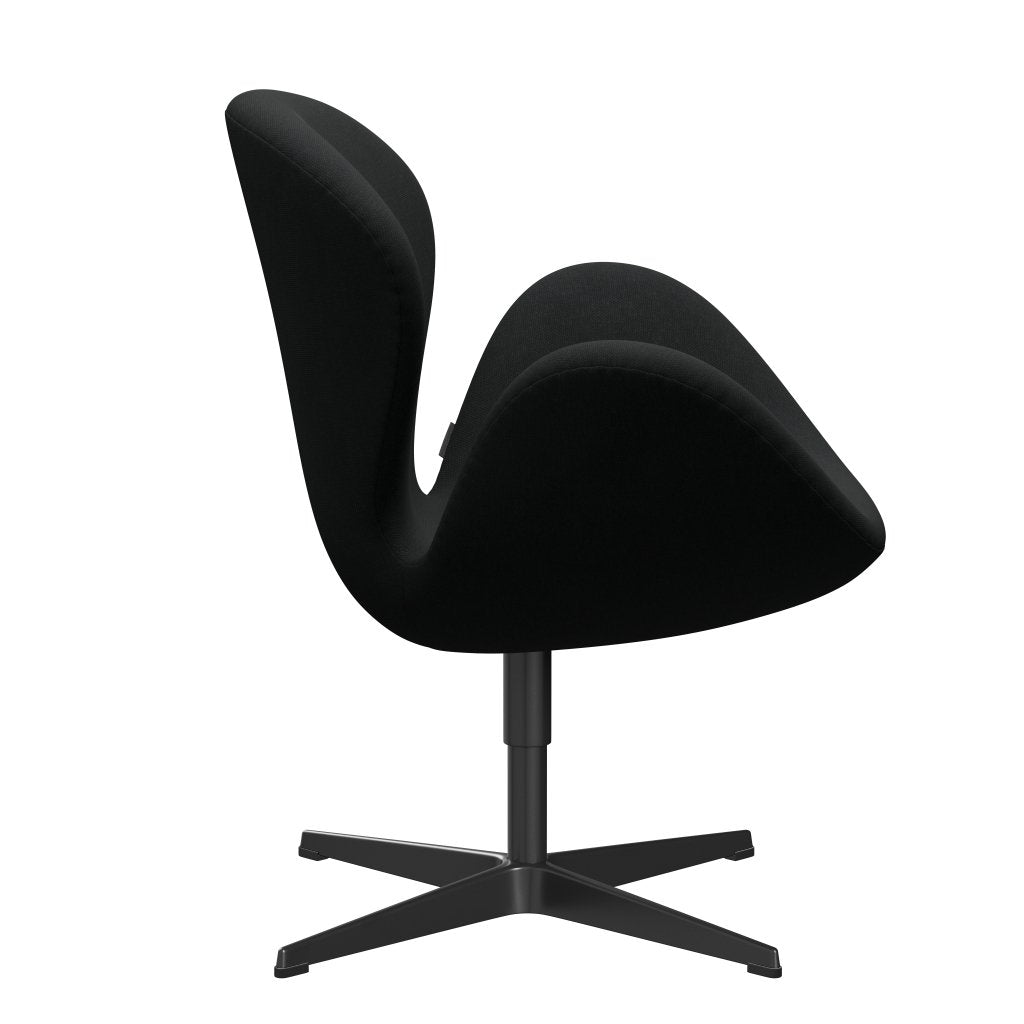 Sedia fritz Hansen Swan Lounge, nera nera/taglio in acciaio