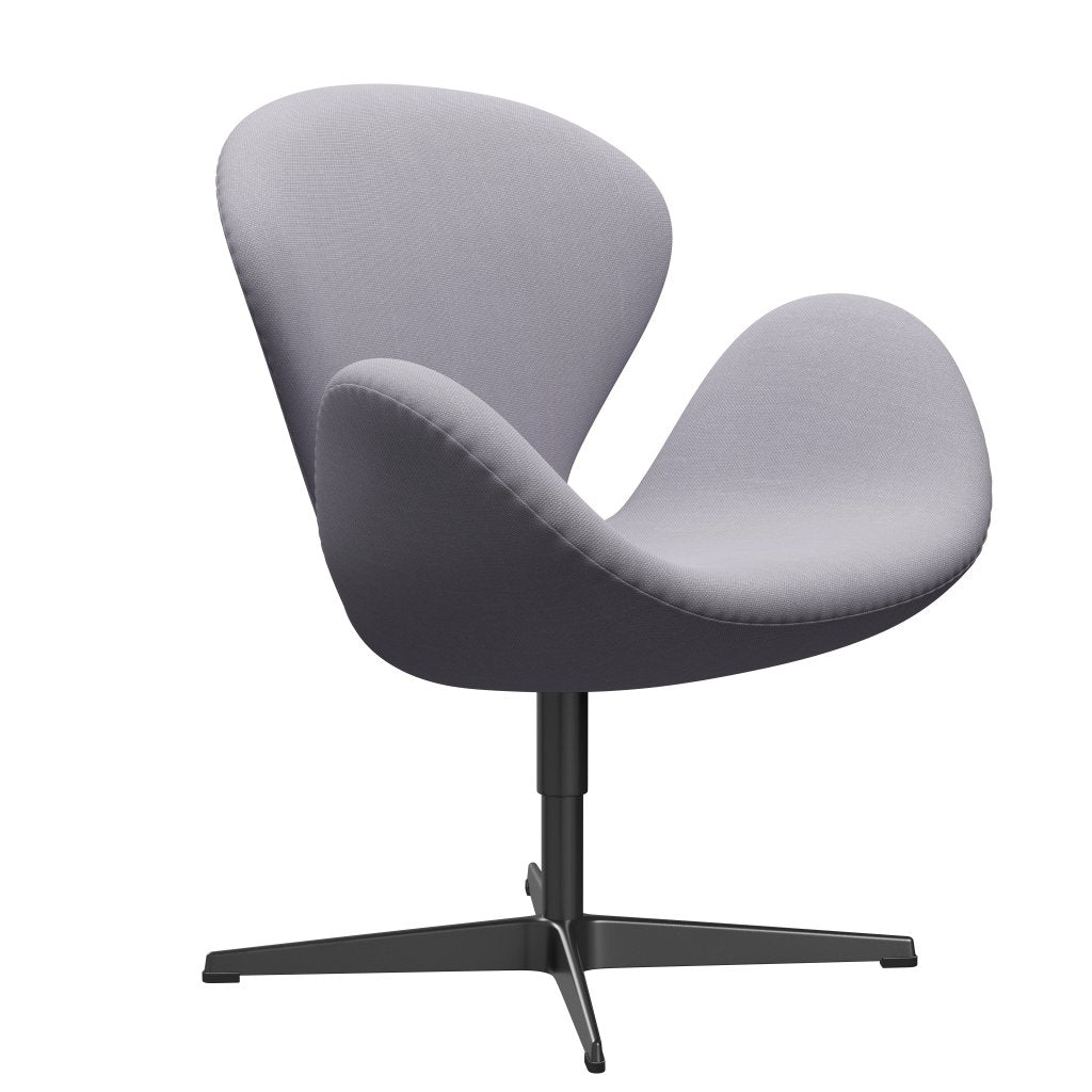 Fritz Hansen Swan Lounge Stuhl, schwarzer lackierter/stahlcut sibergraues Licht