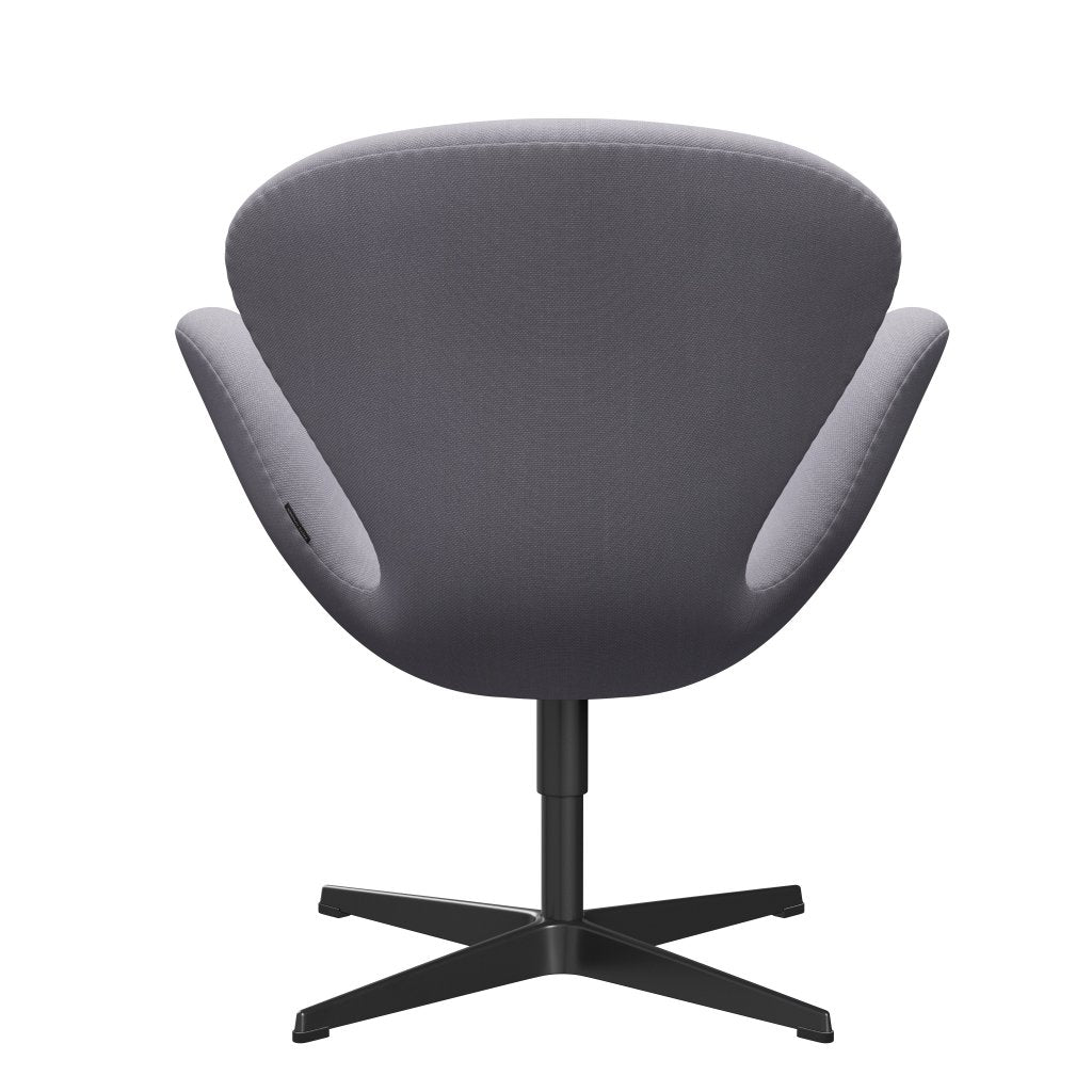 Fritz Hansen Swan Lounge Stuhl, schwarzer lackierter/stahlcut sibergraues Licht