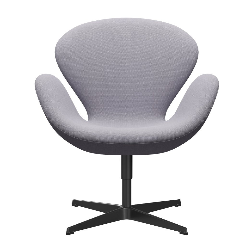 Fritz Hansen Swan Lounge Stuhl, schwarzer lackierter/stahlcut sibergraues Licht