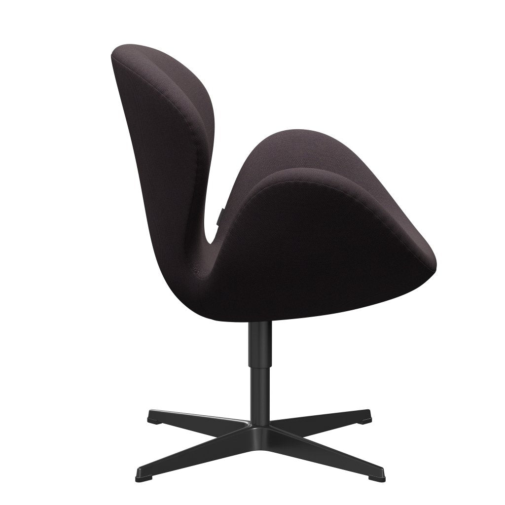 Fritz Hansen Swan Lounge Sillón, negro lacado/acero trío marrón