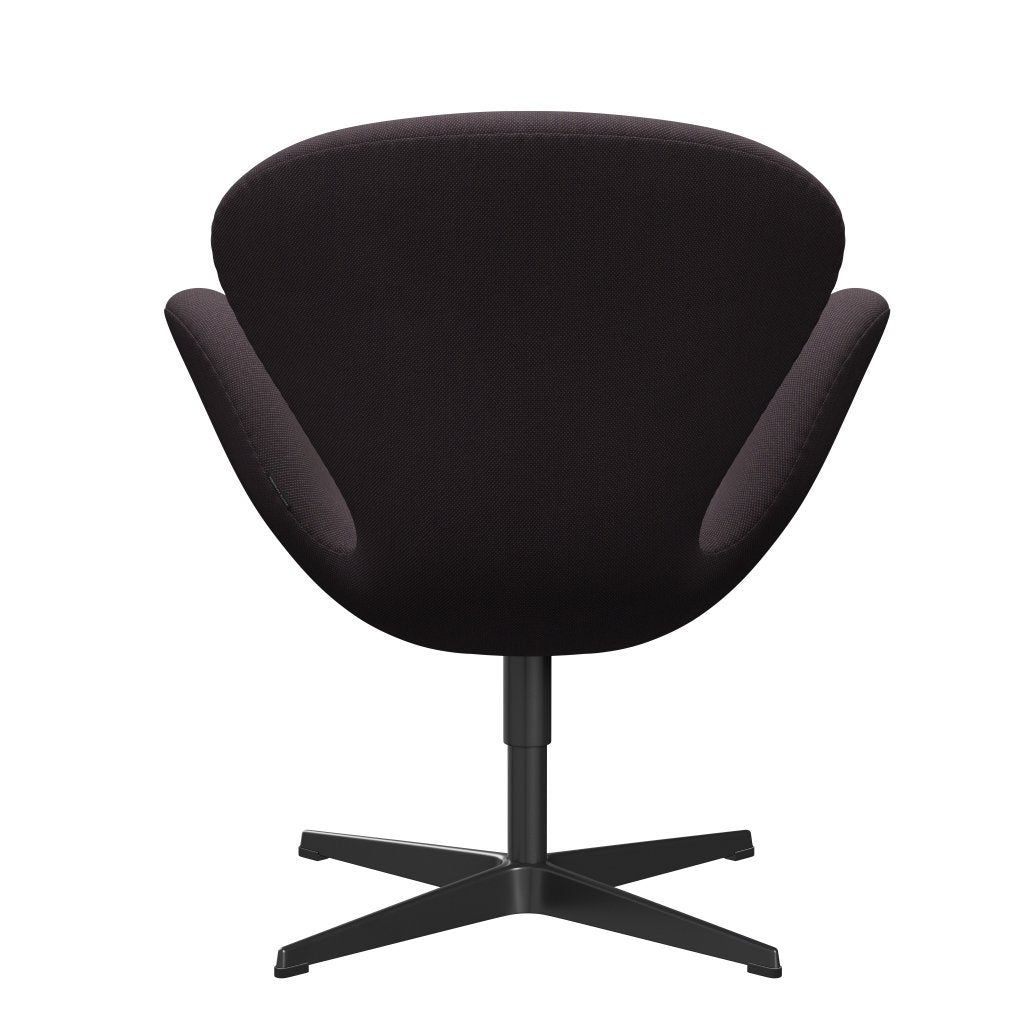 Fritz Hansen Swan Lounge Sillón, negro lacado/acero trío marrón