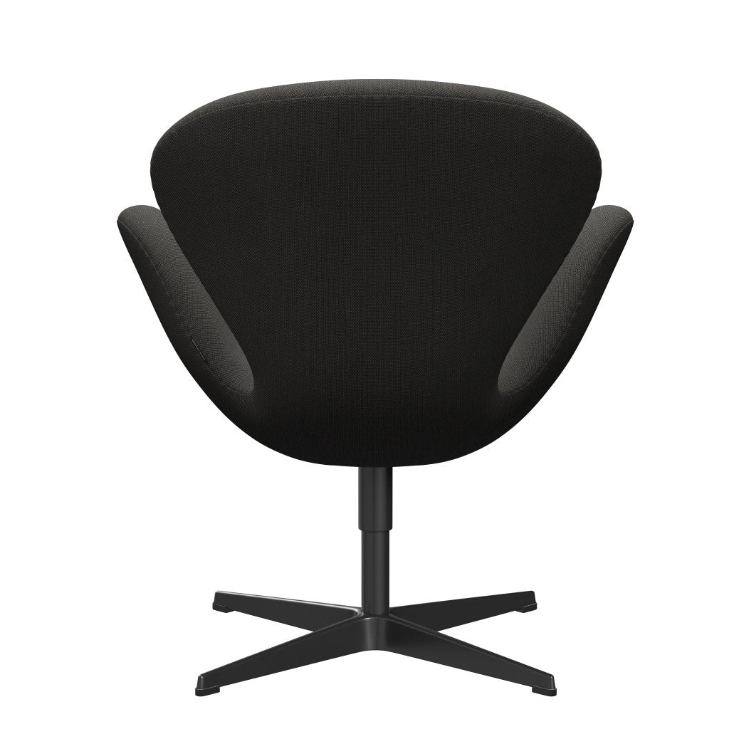 Fritz Hansen Swan Lounge Chair, Black Lacquered/Steelcut Trio Dark Grey