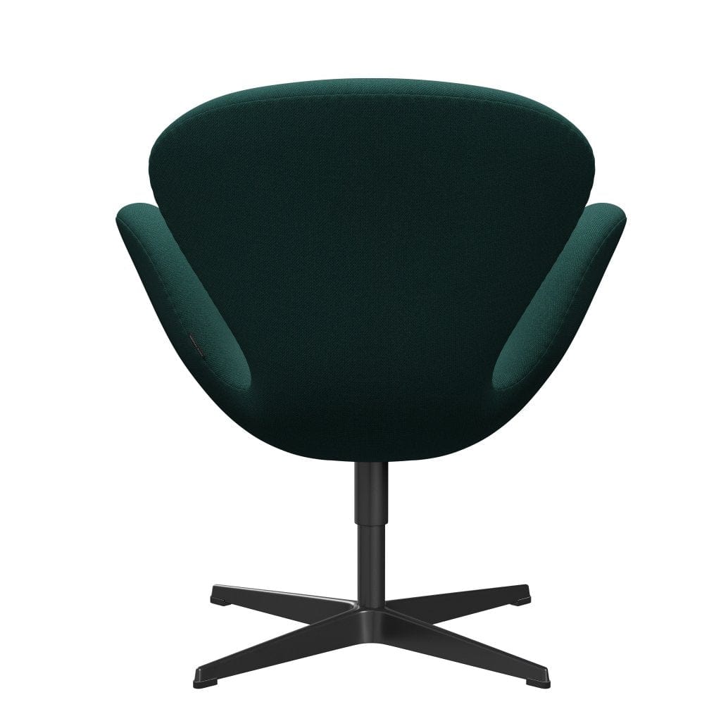 Fritz Hansen Swan Lounge Sillón, negro lacado/trío de chorro de acero verde oscuro