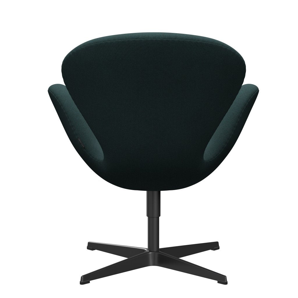 Fritz Hansen Swan Lounge Chair, Black Lacquered/SteelCut Trio Bottle Green