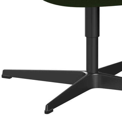 Silla de salón Fritz Hansen Swan, lacado negro/trío de escamas de hierba verde