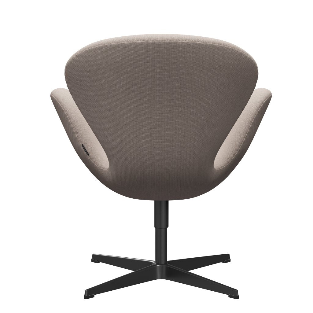 Silla de salón Fritz Hansen Swan, negro lacado/acero trío beige ligero