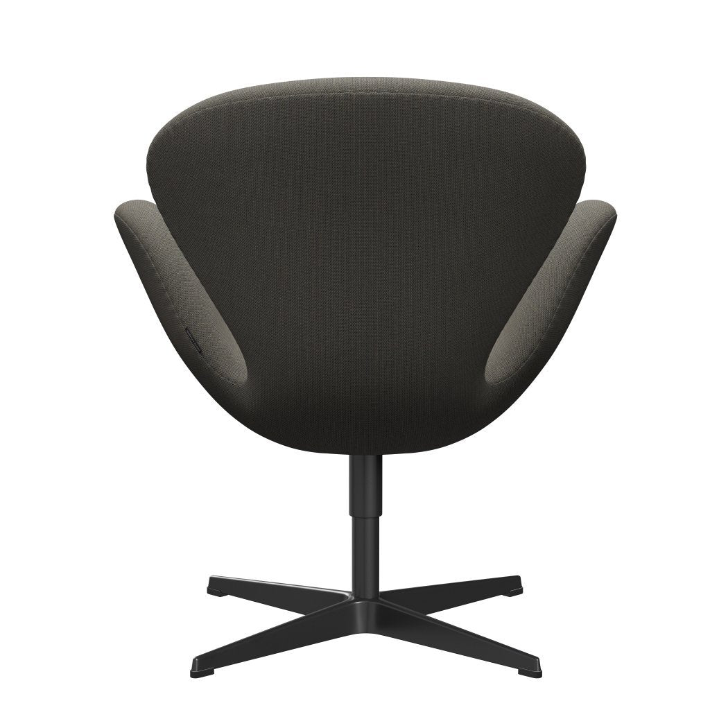 Sedia da salotto Fritz Hansen Swan, trio a taglio nero/taglio in acciaio