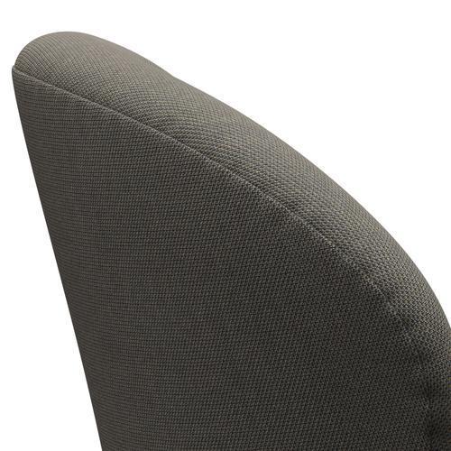 Fritz Hansen Swan Lounge Chair, Black Lacquered/Steelcut Trio Light Brown