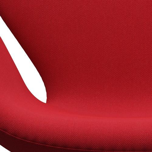 Fritz Hansen Swan Lounge Chair, Black Lacquered/Steelcut Trio Light Red