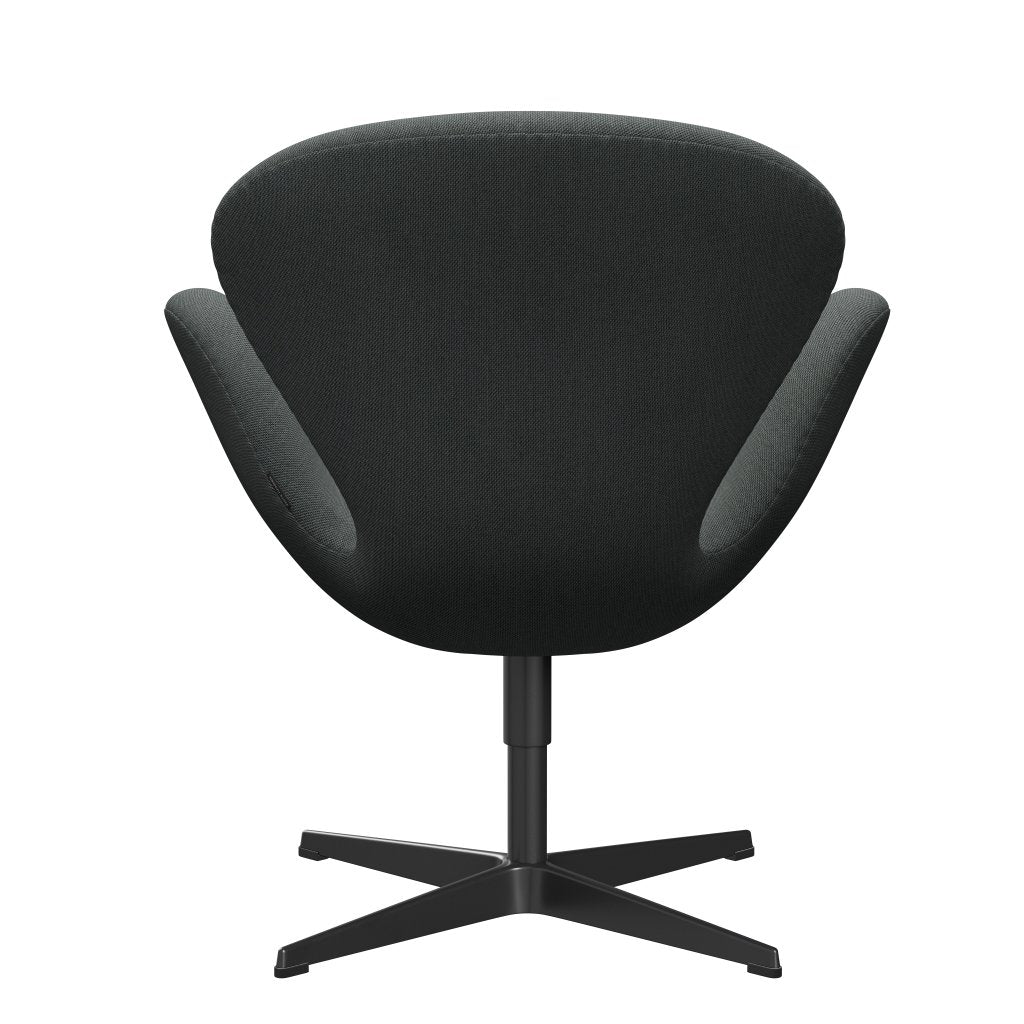 Fritz Hansen Swan Lounge Stuhl, schwarzer Lack/Stahlcut -Trio Kohle