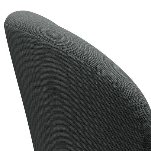 Fritz Hansen Swan Lounge Chair, Black Lacquered/SteelCut Trio Coal