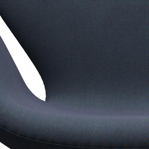 Fritz Hansen Swan Lounge Sillón, negro lacado/trío de acero oliva verde/turquesa