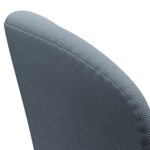 Fritz Hansen Swan Lounge Sillón, negro lacado/acero trío pastel azul