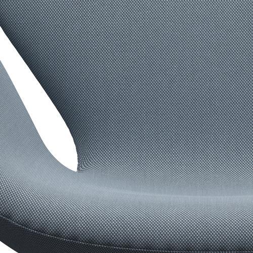 Fritz Hansen Swan Lounge Sillón, negro lacado/acero trío pastel azul