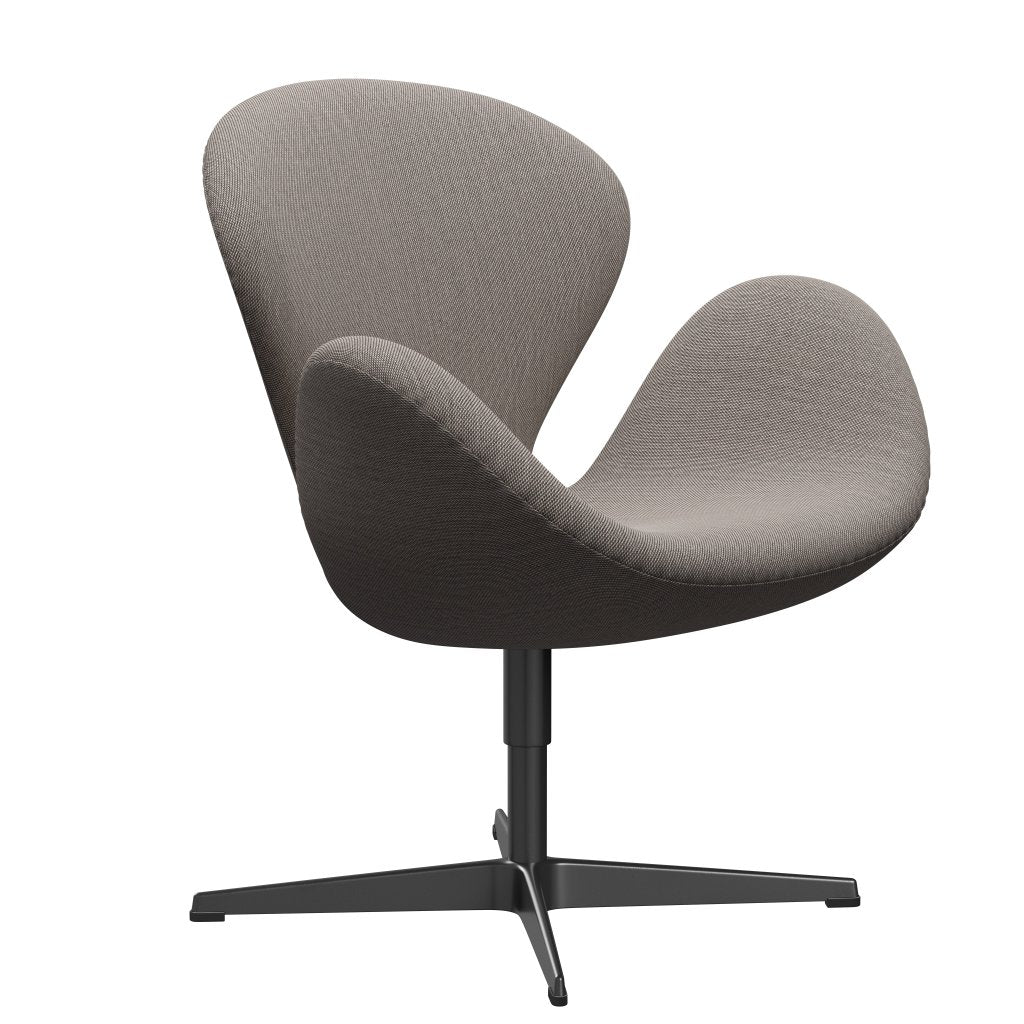 Fritz Hansen Swan Lounge stoel, zwart gelakt/staalcut trio roze/wit/zwart