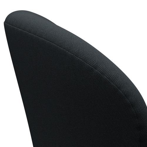 Silla de salón Fritz Hansen Swan, negro lacado/trío de chorro de acero negro