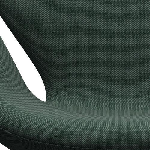 Fritz Hansen Swan Lounge -stoel, zwart gelakt/staalcut trio Dusty Green