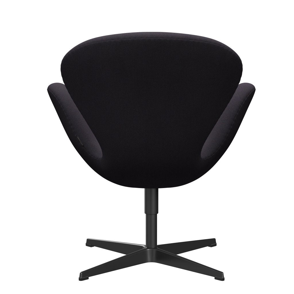 Fritz Hansen Swan Lounge stoel, zwart gelakt/staalcut trio warm donkerblauw