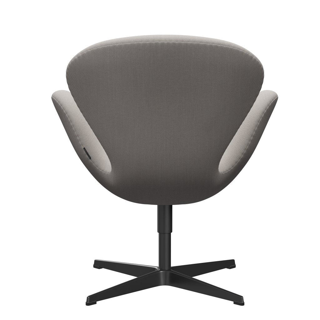 Sedia fritz Hansen Swan Lounge, trio a taglio nero/taglio in acciaio bianco e grigio