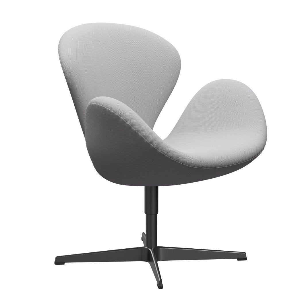 Fritz Hansen Chaise de salon de cygne, Black Laquered / Steelcut trio blanc et gris clair