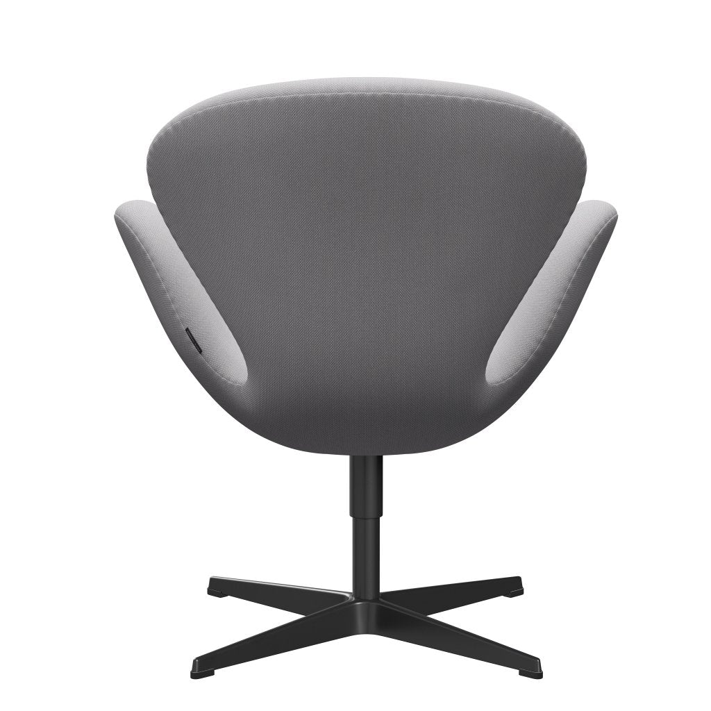 Fritz Hansen Swan Lounge Chair, Black Lacquered/Steelcut Trio White & Light Grey