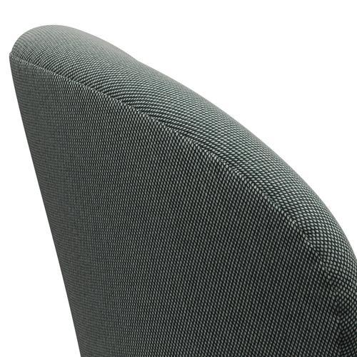 Fritz Hansen Swan Lounge Sillón, negro lacado/trío de chorro de acero blanco/verde oscuro