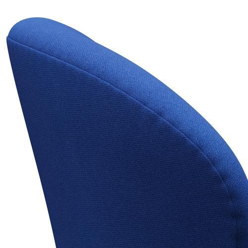 Fritz Hansen Chaise de salon de cygne, noir laqué noir / tonus lavande bleu