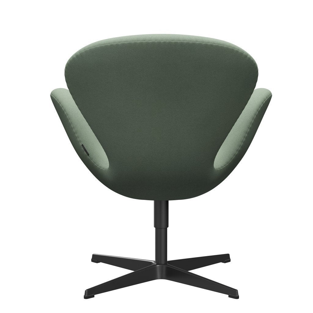 Fritz Hansen Swan Lounge Stuhl, schwarzer lackierter/tonus mintgrün