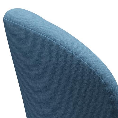 Fritz Hansen Chaise de salon de cygne, bleu pastel laqué noir / tonus