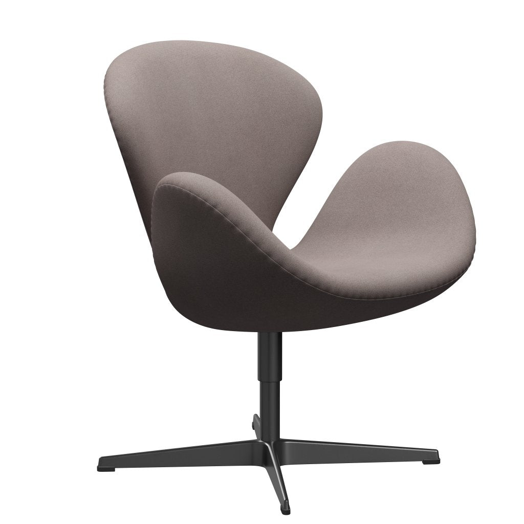 Fritz Hansen Chaise de salon de cygne, sable poussiéreux laqué noir / tonus