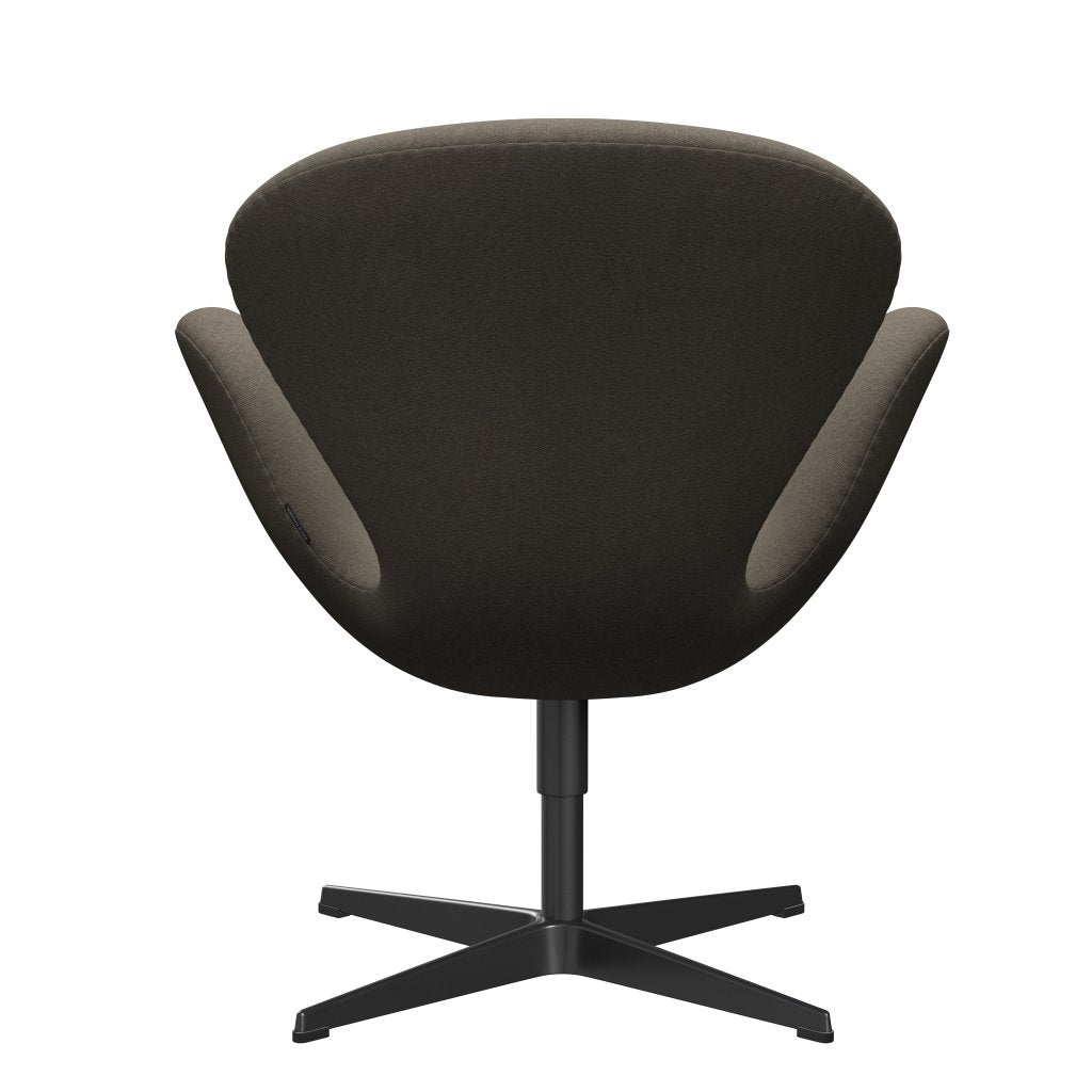 Fritz Hansen Chaise salon de cygne, noir de laquée / ton brun poussiéreux