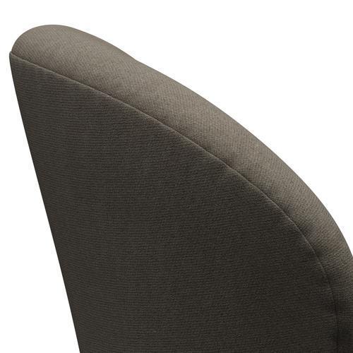 Fritz Hansen Chaise salon de cygne, noir de laquée / ton brun poussiéreux