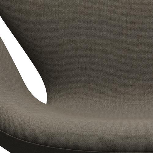 Fritz Hansen Chaise salon de cygne, noir de laquée / ton brun poussiéreux