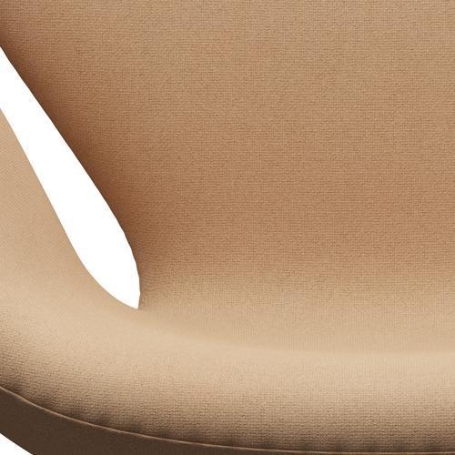 Fritz Hansen Chaise de salon de cygne, beige chaude de laquée / tonus noir