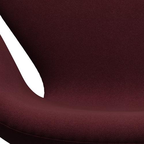 Fritz Hansen Swan Lounge Chair, Black Lackered/Tonus Wine Red