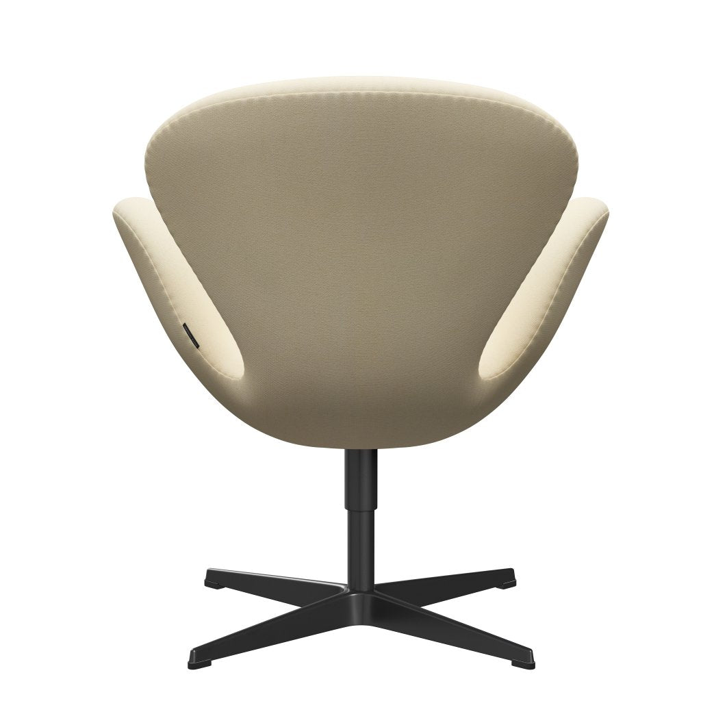 Sedia fritz Hansen Swan Lounge, lana nera/lana tonus bianca