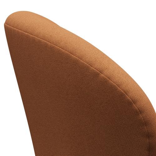 Fritz Hansen Chaise de salon de cygne, noire laquée / tonus doux orange