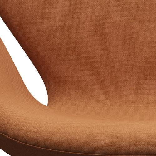 Fritz Hansen Chaise de salon de cygne, noire laquée / tonus doux orange