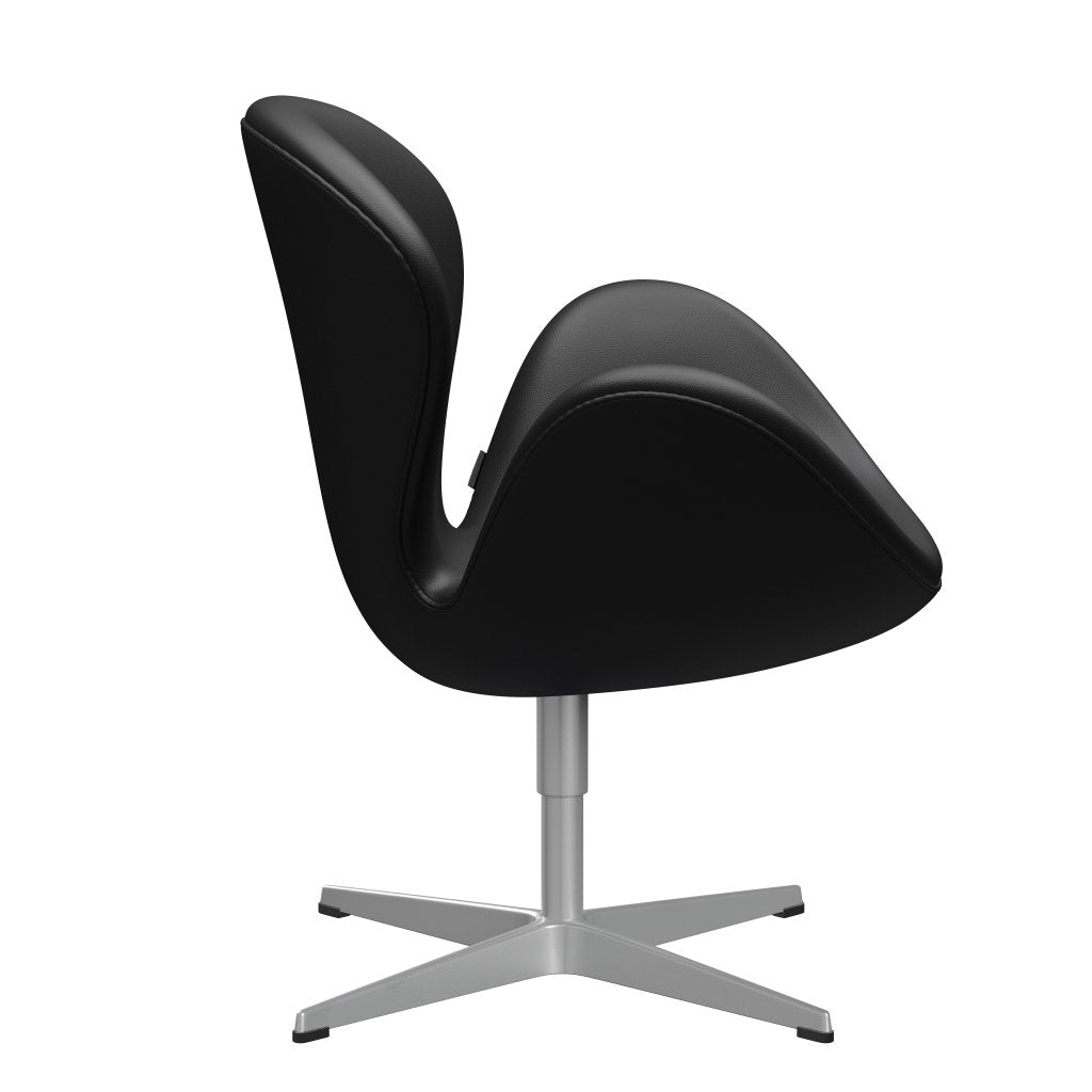 Fritz Hansen Chaise salon de cygne, gris argenté / aura noir